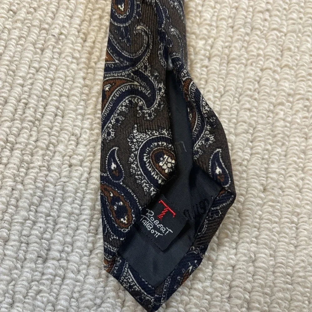 Robert Talbott Nordstrom Wool Tie Brown Paisley Men's Designer Necktie